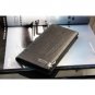 Men Long Black Leather Wallet Pockets Card Clutch Center Bifold Purse