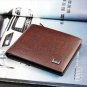 Genuine Leather Men Wallet Short Purse Card Photo ID Credit Coffee Matte Design