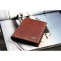 Genuine Leather Men Wallet Short Purse Card Photo ID Credit Coffee Matte Design