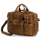 Rare Crazy Horse Leather Men's Briefcase Laptop Bag Dispatch Shoulder Huge Duffle