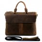 Handmade Crazy Horse Leather Briefcase Messenger 14" 15" Laptop / 13" 15" MacBook Double Handles