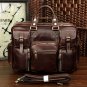 Rare Crazy Horse Leather Men's Briefcase Laptop Bag Dispatch Shoulder Huge Duffle in Red Wine