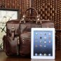 Rare Crazy Horse Leather Men's Briefcase Laptop Bag Dispatch Shoulder Huge Duffle in Red Wine