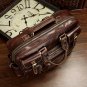 Rare Crazy Horse Leather Men's Briefcase Laptop Bag Dispatch Shoulder Huge Duffle in Red Wine