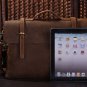 Antique Crazy Horse leather Briefcase Laptop Messenger Bag Ipad 14" 15" Laptop 15" Macbook Bag