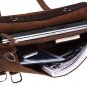 Large Crazy Horse Leather Briefcase Messenger Computer Bag Double Compartments Travel Tote Bag