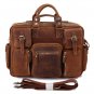 Rare Crazy Horse Leather Men's Briefcase Laptop Bag Dispatch Shoulder Huge Duffle in Red Brown