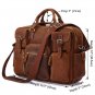 Rare Crazy Horse Leather Men's Briefcase Laptop Bag Dispatch Shoulder Huge Duffle in Red Brown