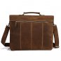 Antique Genuine Crazy Horse Leather Men Briefcase/16" Laptop Handbag/Messenger Bag 15" 17" Macbook