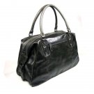 Genuine Vintage Leather Unisex Coffee-Brown Handbag Tote Travel Bag Messenger in Dark Gray