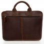 100% Handmade Crazy Horse Leather Briefcase Messenger Laptop Macbook Bag Dark Brown Color
