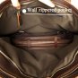 100% Handmade Crazy Horse Leather Briefcase Messenger Laptop Macbook Bag Dark Brown Color