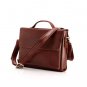 Top Quality Cowhide Leather Briefcase Messenger Bag 14" Laptop 13" MacBook Case in Red Brown