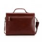 Top Quality Cowhide Leather Briefcase Messenger Bag 14" Laptop 13" MacBook Case in Red Brown