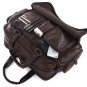 Large Volume Cowhide Leather Travel Bag Business Luggage Trip Baggage Briefcase in Chocolate