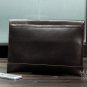 Business Men's Handmade Vintage 100% Genuine Leather Envelope Clutch Bag in Black