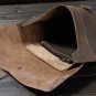 Business Men's Handmade Vintage 100% Genuine Leather Envelope Clutch Bag in Coffee