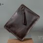 Men's Envelope Clutch Bag Genuine Cowhide Leather Messenger Bag Shoulder Bag in Black