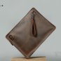 Men's Envelope Clutch Bag Genuine Cowhide Leather Messenger Bag Shoulder Bag in Coffee