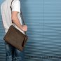 Men's Envelope Clutch Bag Genuine Cowhide Leather Messenger Bag Shoulder Bag in Coffee