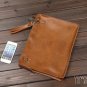 Men's Envelope Clutch Bag Genuine Cowhide Leather Messenger Bag Shoulder Bag in Yellow