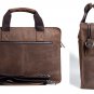 Handmade Crazy Horse Leather Briefcase Messenger Shoulder Bag 13"14" Laptop Macbook Ipad Bag