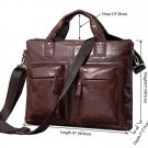 Hot Selling Vintage Leather Men's Black Briefcase 15" Laptop Bag Messenger Handbag in Coffee