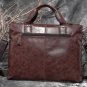 Hot Selling Vintage Leather Men's Black Briefcase 15" Laptop Bag Messenger Handbag in Coffee