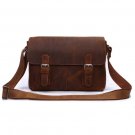Hot Selling Vintage Handmade Crazy Horse Leather Brown Shoulder Messenger Bag Crossbody Purse