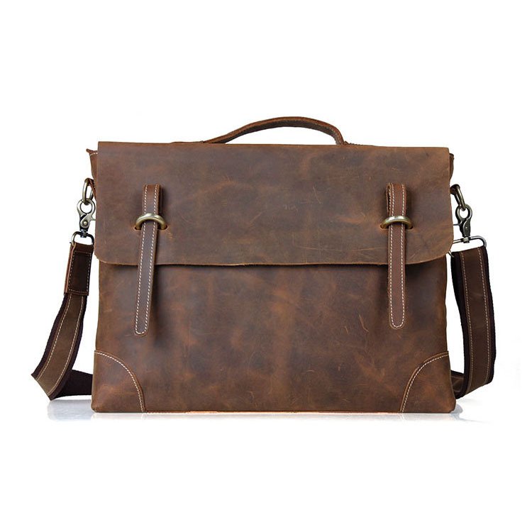 New Year Gift Men's Hard Briefcase 15" Laptop Messenger Bag Vintage Multi-Use Tote Freeshipping