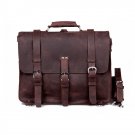 Crazy Horse Leahter Super Large Volume Men's Briefcase Travel 17" Laptop Macbook Bag Backpack Tote