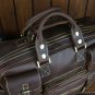 Best Gift Crazy Horse Leather Briefcase Laptop Bag Dispatch Shoulder Huge Duffle Brown Coffee
