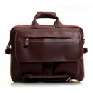 Dark Brown Leather Multi-functional Men's Briefcase Messenger 16" Laptop Macbook Bag Birthday Gift