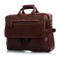 Dark Brown Leather Multi-functional Men's Briefcase Messenger 16" Laptop Macbook Bag Birthday Gift