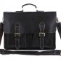 European Style Vintage Handmade Cowhide Genuine Leather Men's Briefcase Messenger Shoulder Bag