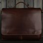 Handmade Genuine Leather Briefcase Messenger Bag 13" 14" 15" Laptop 13" 15" MacBook Bag red wine