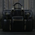 Valentines Gift Men's Cowhide Leather Briefcase Messenger 15" Macbook Laptop Bag Freeshipping