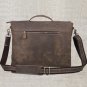 Present for the Loved Crazy Horse Leather Mens Briefcase Mssenger Bag Handmade in Brown
