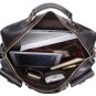 Black Polishing Cowhide Leather Men's Briefcase Messenger Bag 16" Laptop Macbook Ipad Bag Case