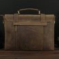 Handmade Leather Briefcase Messenger Bag For Men Superior Crazy Horse Leather iPad Case