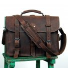 Large Mens Leather Backpack Messenger Bag Cowhide Briefcase Big Laptop Bag Tote