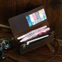 Distressed Genuine Leather Purse Long Wallet Card Holders Change Pocket iPhone Case - K80-31