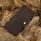 Men's Long Leather Wallet Card Holder Distressed Crazy Horse Leather Change Pocket - K 80-32