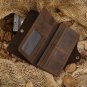 Men's Long Leather Wallet Card Holder Distressed Crazy Horse Leather Change Pocket - K 80-32