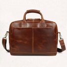 Vintage Men's 1st Grade Cow Leather Handbag Briefcase Messenger 16" Laptop Case--FREE SHIPPING