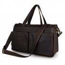 Men's Travel Bag Genuine Vintage Cow Leather Dark Brown Durable Handbags--FREE SHIPPING