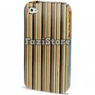 Colorful Stripe Case iPhone 4, iPhone 4 Case, iPhone 4 Cover, Wood iPhone Case