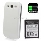 Samsung Galaxy S3 Battery Replacement 4300mAh Back Door Cover White