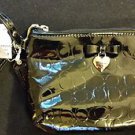 Coach Embossed Liquid Gloss Medium Wristlet Black Patent Clutch Style #49562 NWT