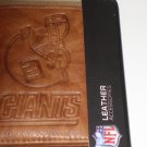 New York Giants Pecan Leather Trifold Wallet